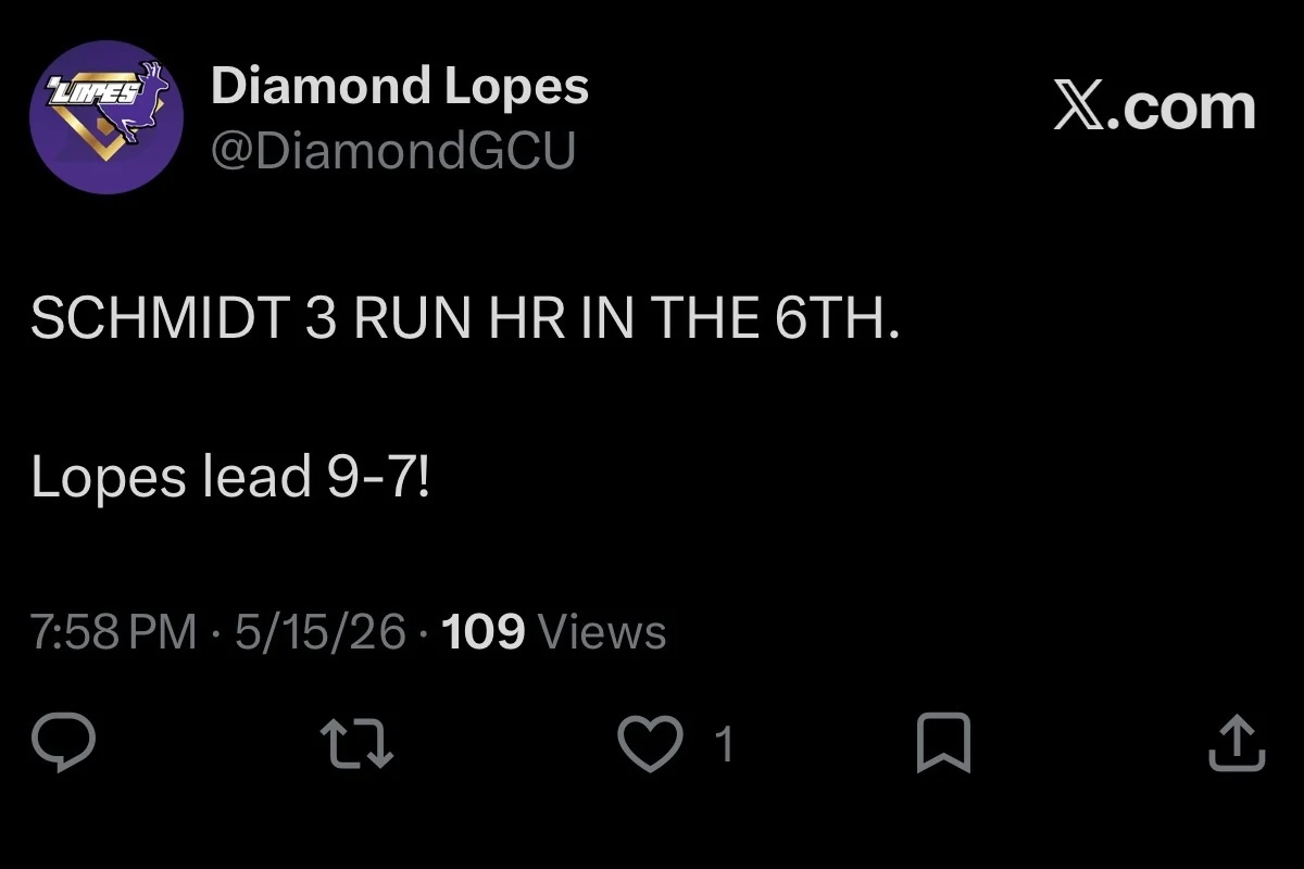 Diamond GCU live tweet screenshot